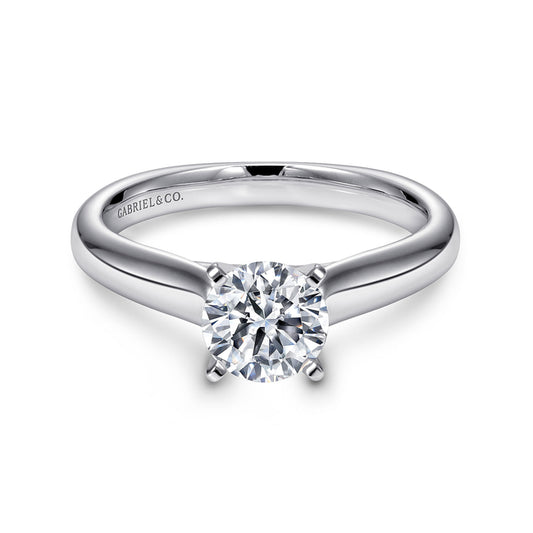 14K White Gold Round Diamond Engagement Ring