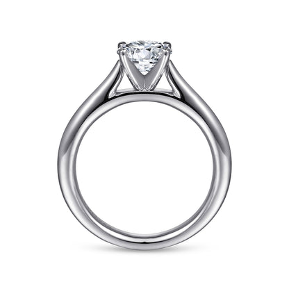 14K White Gold Round Diamond Engagement Ring