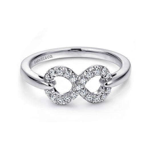925 Sterling Silver White Sapphire Infinity Ring