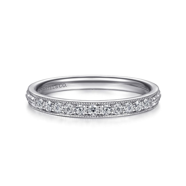 14K White Gold Diamond Pavé Band RIng