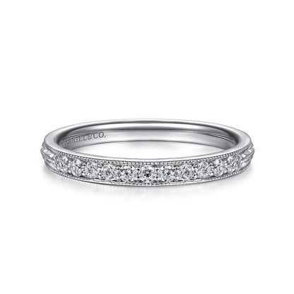14K White Gold Diamond Pavé Band RIng