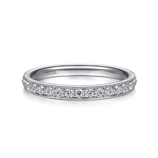 14K White Gold Diamond Pavé Band RIng