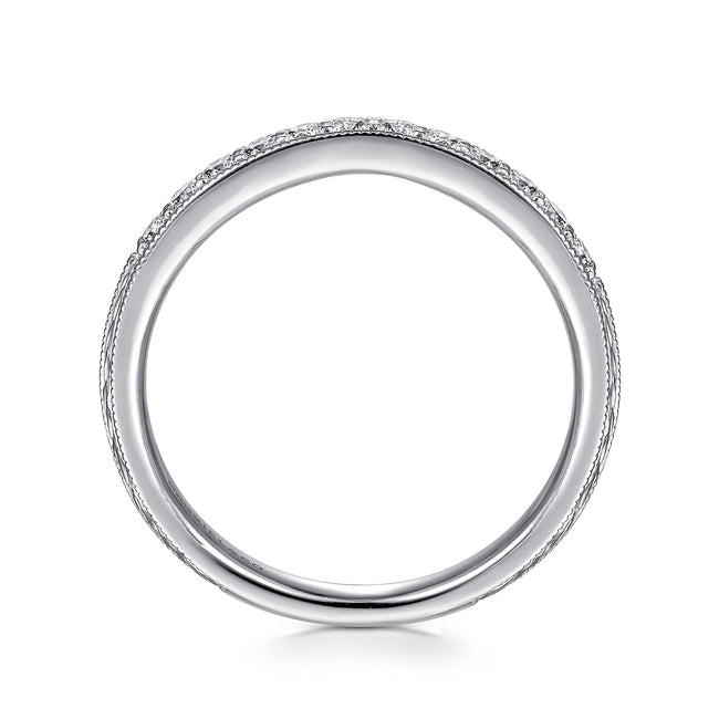 14K White Gold Diamond Pavé Band RIng