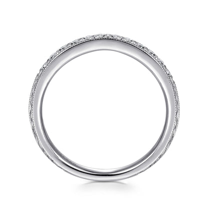 14K White Gold Diamond Pavé Band RIng