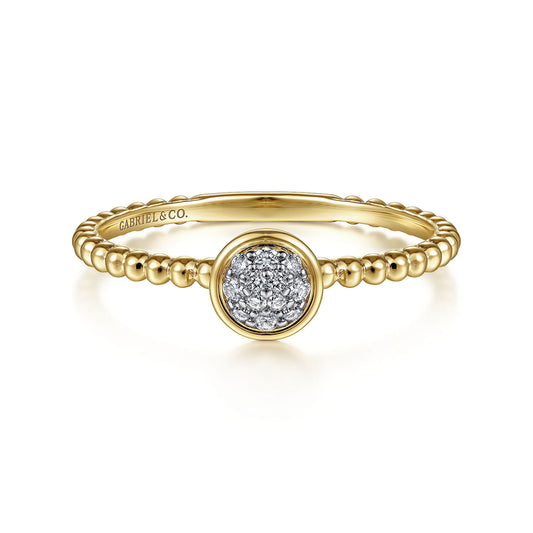 14K Yellow Gold Bujukan Diamond Cluster Ring