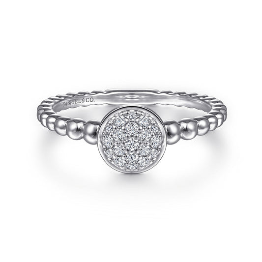 925 Sterling Silver White Sapphire Pavé Bujukan Ring