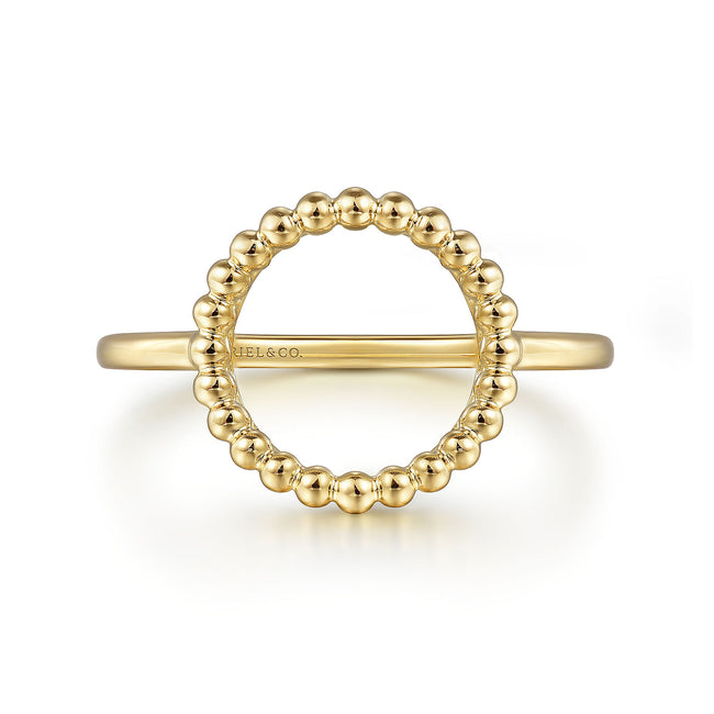 14K Yellow Plain Gold Bujukan Open Circle Ladies Ring