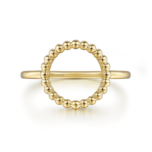 14K Yellow Plain Gold Bujukan Open Circle Ladies Ring