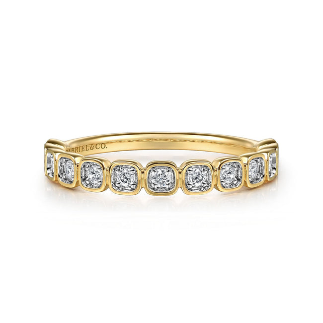 14K Yellow Gold Diamond Stackable Ring