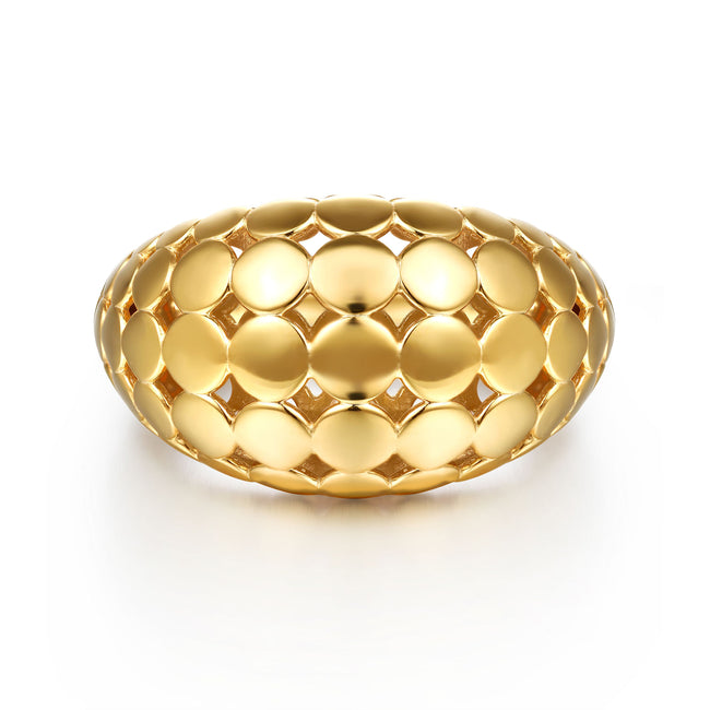 14K Yellow Plain Gold Wide Bujukan Band Ring