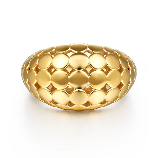 14K Yellow Plain Gold Wide Bujukan Band Ring