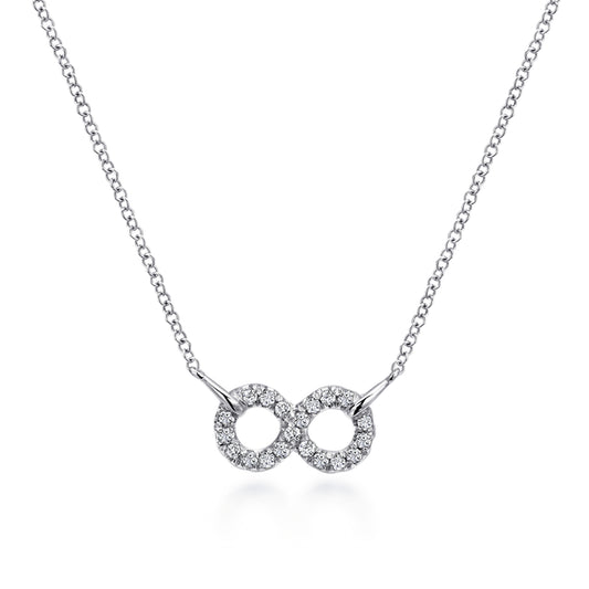 925 Sterling Silver White Sapphire Infinity Symbol Pendant Necklace