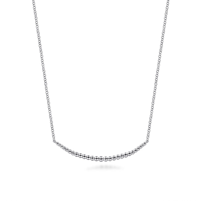 925 Sterling Silver Bujukan Bead Bar Necklace