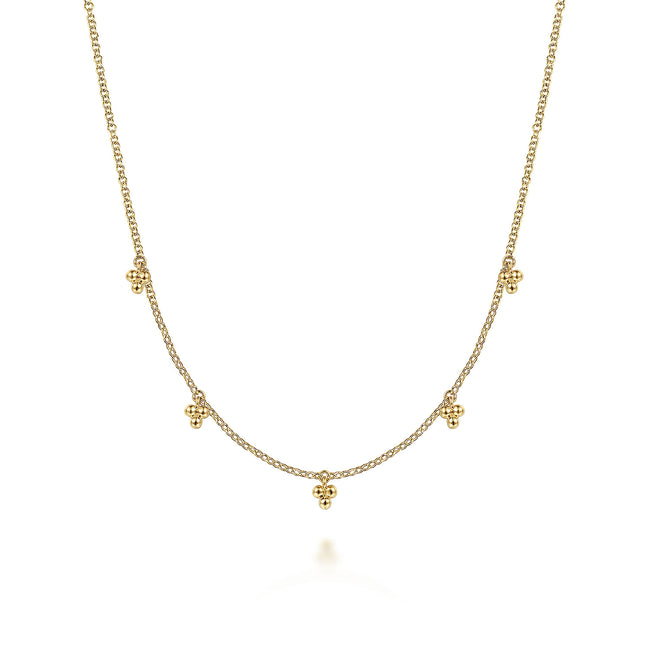 14K Yellow Gold Bujukan Station Droplet Necklace