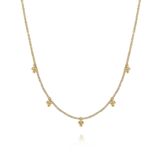 14K Yellow Gold Bujukan Station Droplet Necklace