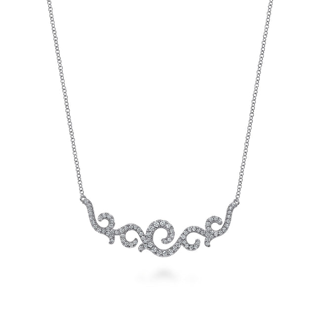 Vintage 14K White Gold Diamond Necklace