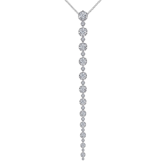18K White Gold Diamond Drop Necklace