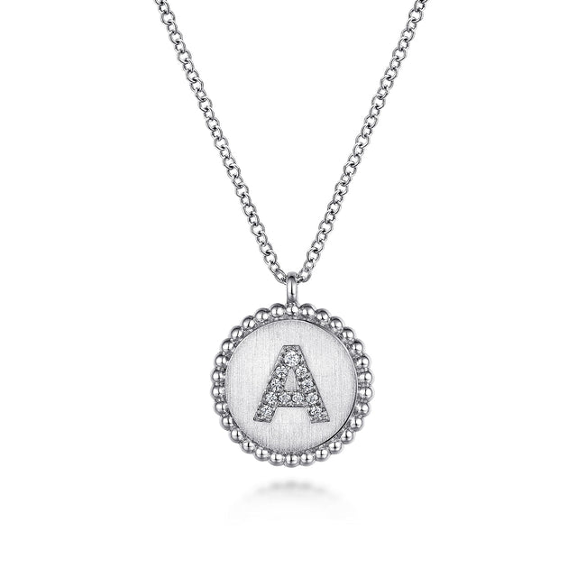 925 Sterling Silver Bujukan Diamond Initial A Necklace