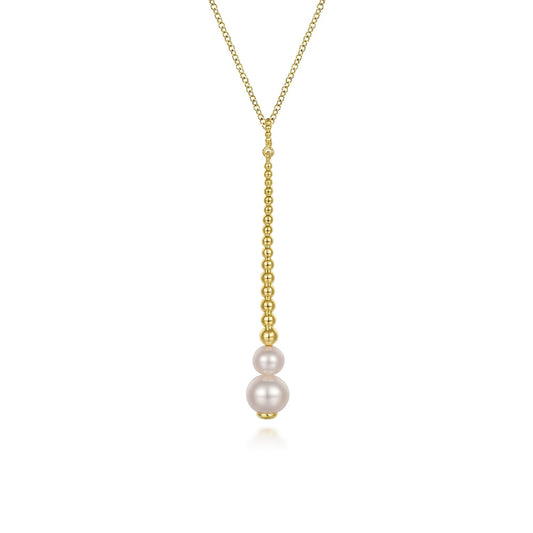14K Yellow Gold Bujukan Pearl Drop Necklace