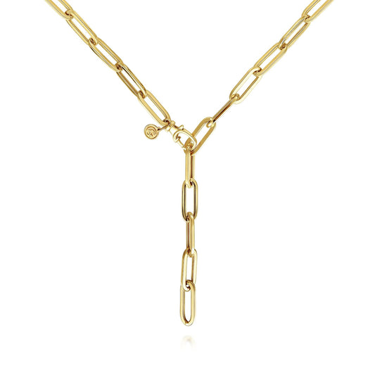 14K Yellow Gold Y Chain Necklace