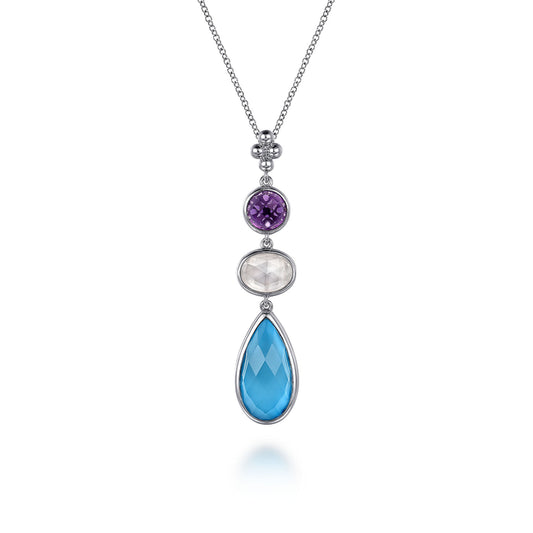 925 Sterling Silver Teardrop Y Pendant