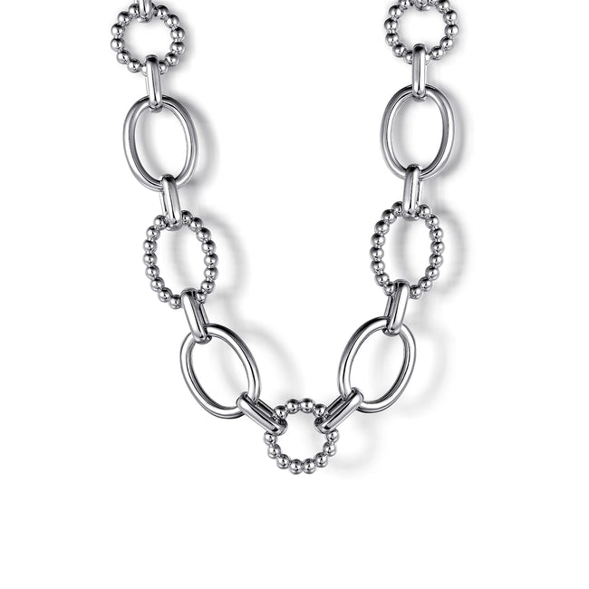 925 Sterling Silver Bujukan Station Link Chain Necklace
