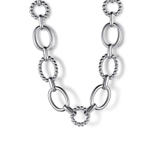 925 Sterling Silver Bujukan Station Link Chain Necklace