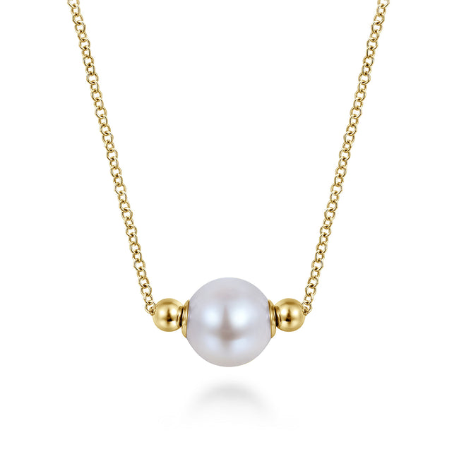 14K Yellow Gold Pearl Bujukan Fashion Necklace