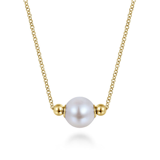 14K Yellow Gold Pearl Bujukan Fashion Necklace