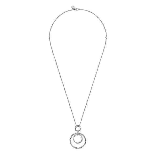 925 Sterling Silver Bujukan White Sapphire Pendant Drop Necklace