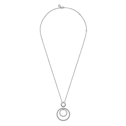 925 Sterling Silver Bujukan White Sapphire Pendant Drop Necklace