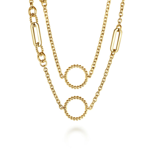 14K Yellow Gold Bujukan Transformable Layered Necklace