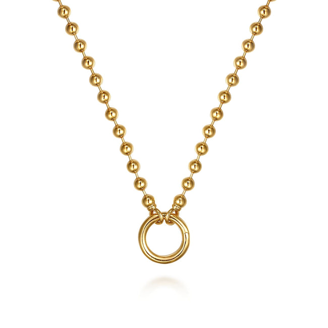 14K Yellow Gold Bujukan Beaded Chain Necklace