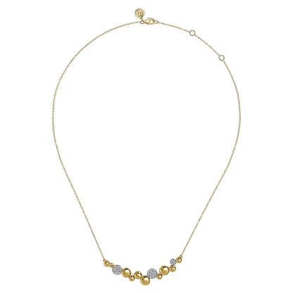 14K White & Yellow Gold Bujukan Pavé Diamond Pendant Necklace