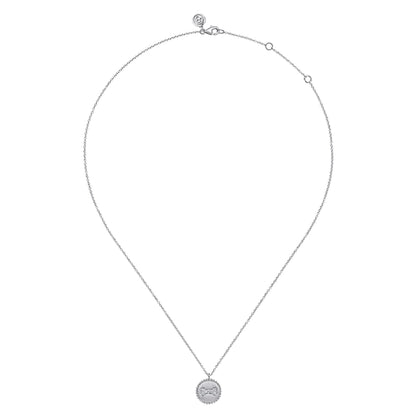 925 Sterling Silver Diamond Bujukan Bone Medallion Pendant Necklace