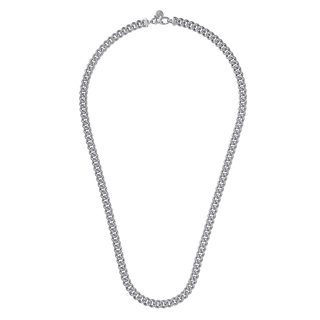 22 Inch 7mm 925 Sterling Silver Solid Men's Cuban Link Chain Necklace