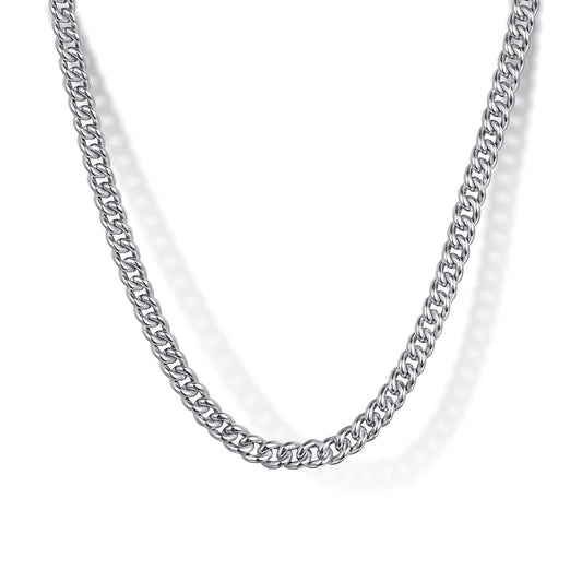 22 Inch 3mm 925 Sterling Silver Solid Men's Cuban Link Chain Necklace