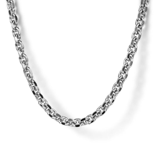 22 Inch 925 Sterling Silver Solid Men's Link Chain Necklace