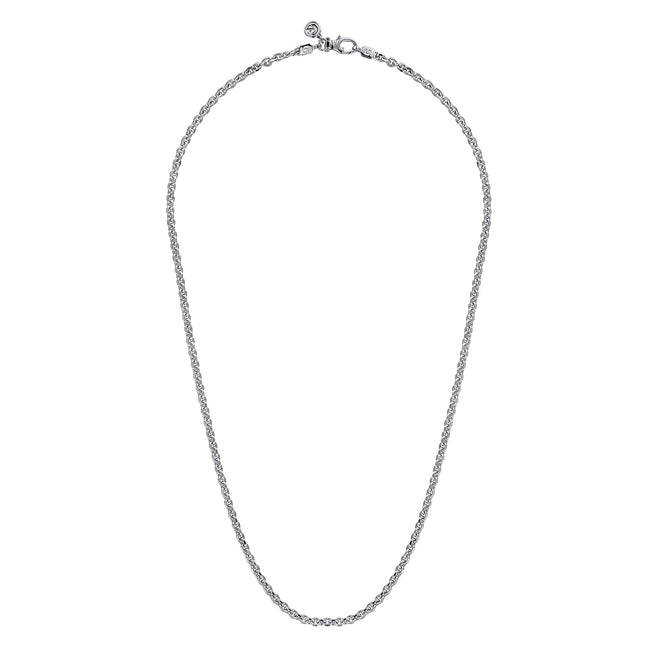 22 Inch 925 Sterling Silver Solid Men's Link Chain Necklace