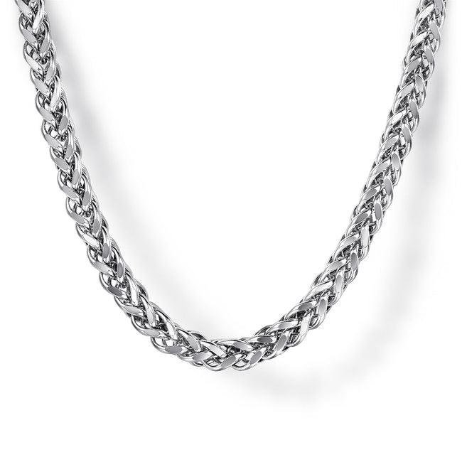 22 Inch 925 Sterling Silver Solid Men's Wheat Chain Necklace