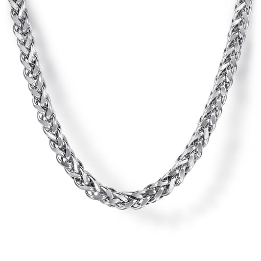 22 Inch 925 Sterling Silver Solid Men's Wheat Chain Necklace
