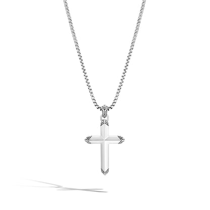 Cross Pendant Necklace, Sterling Silver