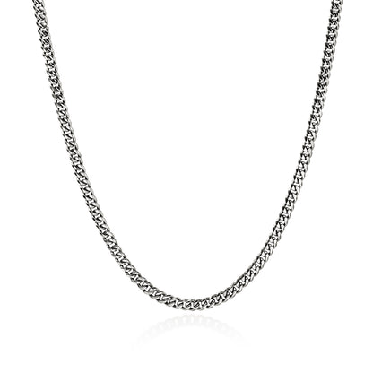 Curb Chain Necklace, Sterling Silver, 3.9MM