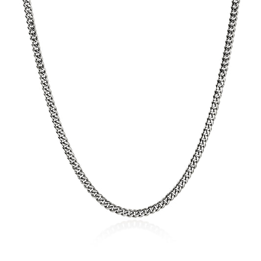 Curb Chain Necklace, Sterling Silver, 3.9MM