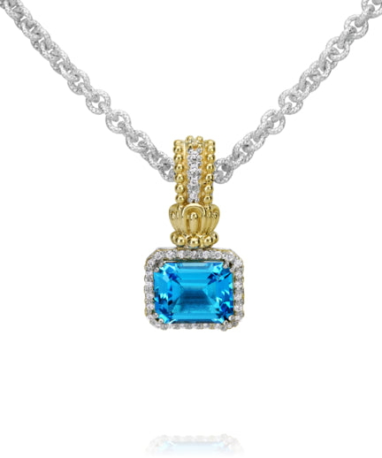 Vahan 14k Gold & Sterling Silver Blue Topaz Pendant