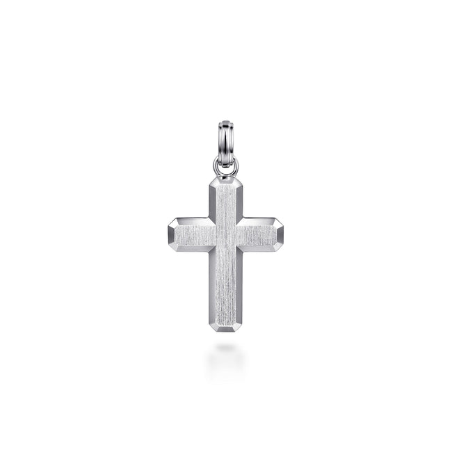 925 Sterling Silver Brushed Cross Pendant