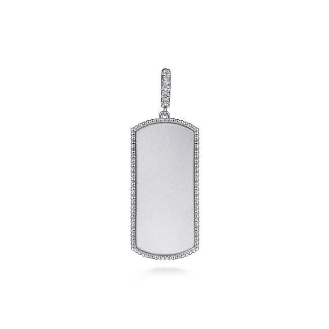 925 Sterling Silver White sapphire Personalized Medallion Pendant