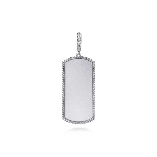 925 Sterling Silver White sapphire Personalized Medallion Pendant