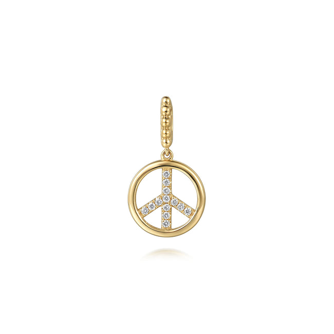 14K Yellow Gold Bujukan Diamond Peace Charm