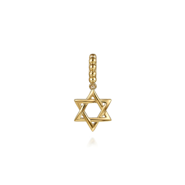 14K Yellow Plain Gold Bujukan Star Of David Charm